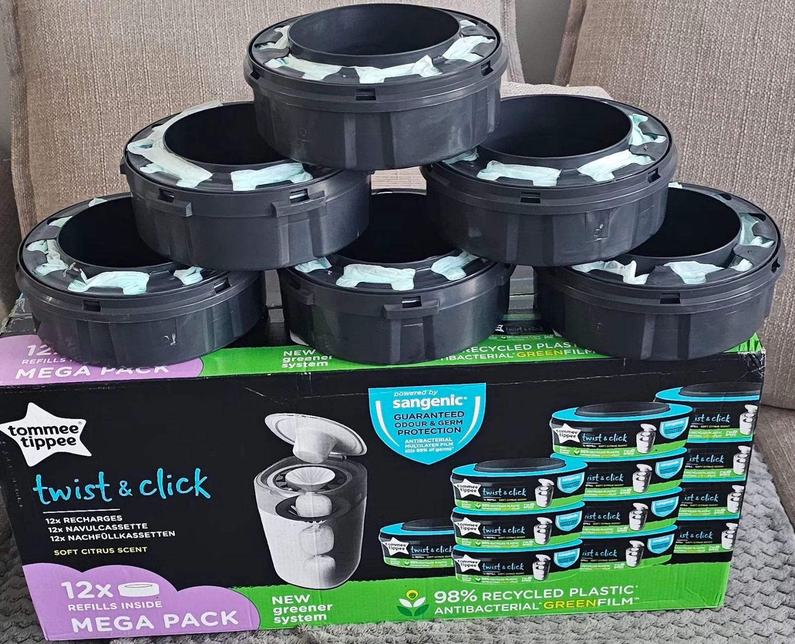 Lot de 6 recharges originales Twist & click Tommee Tippee 